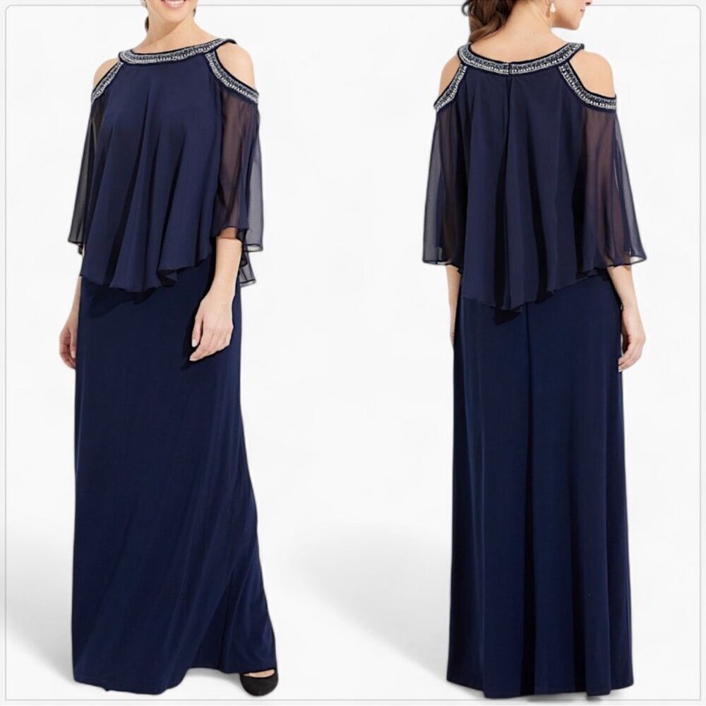 Alex Evenings Embellished Popover Gown